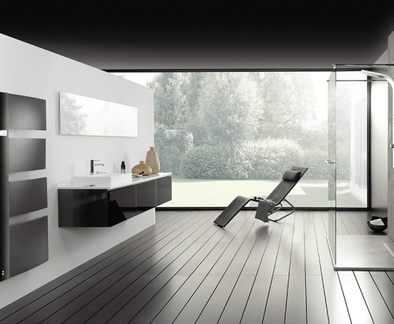 Sèche serviettes Atlantic noir salle de bain design douche