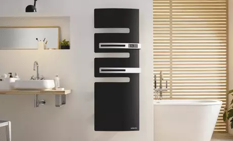 sèche-serviettes électrique noir atlantic salle de bain