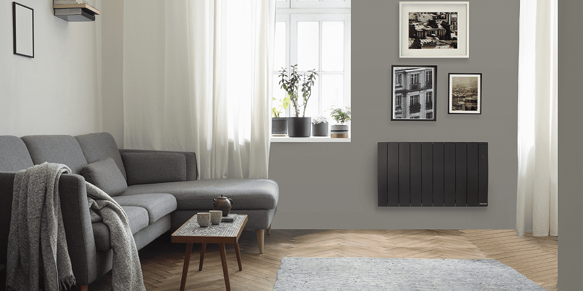 radiateur électrique atlantic gris dans salon