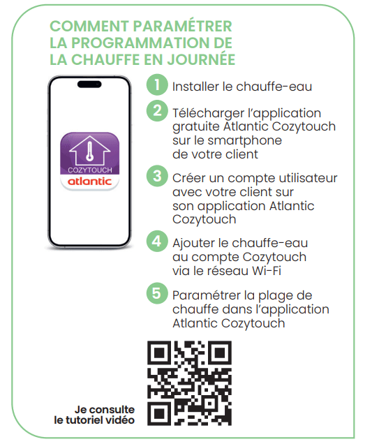 programmation chauffe-eau panneaux photovoltaïques atlantic